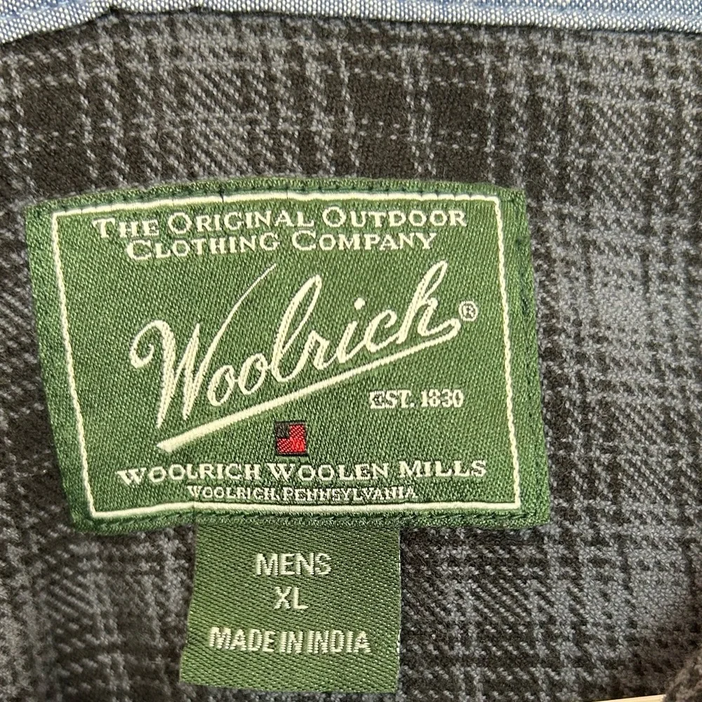Woolrich Men's Navy Blue Plaid Button Down Long Sleeve Shirt Size XL_9